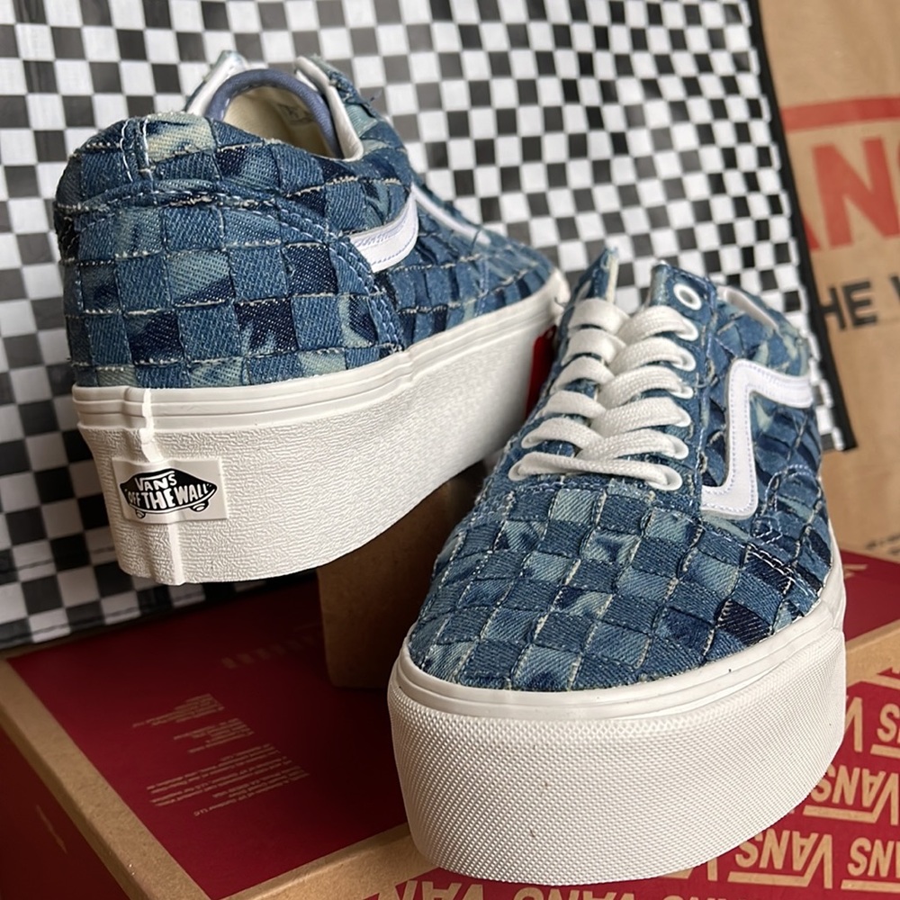 Vans Old Skool Stacked Platforms Woven Denim/Multi WMNS sneakers - Picture 10 of 16